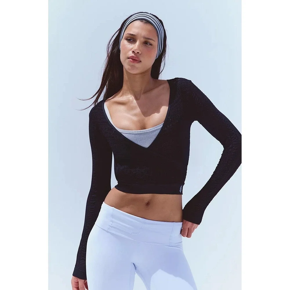 Free People Movement Vixen Long Sleeve Layer Top Sz XS/S Athleisure $78